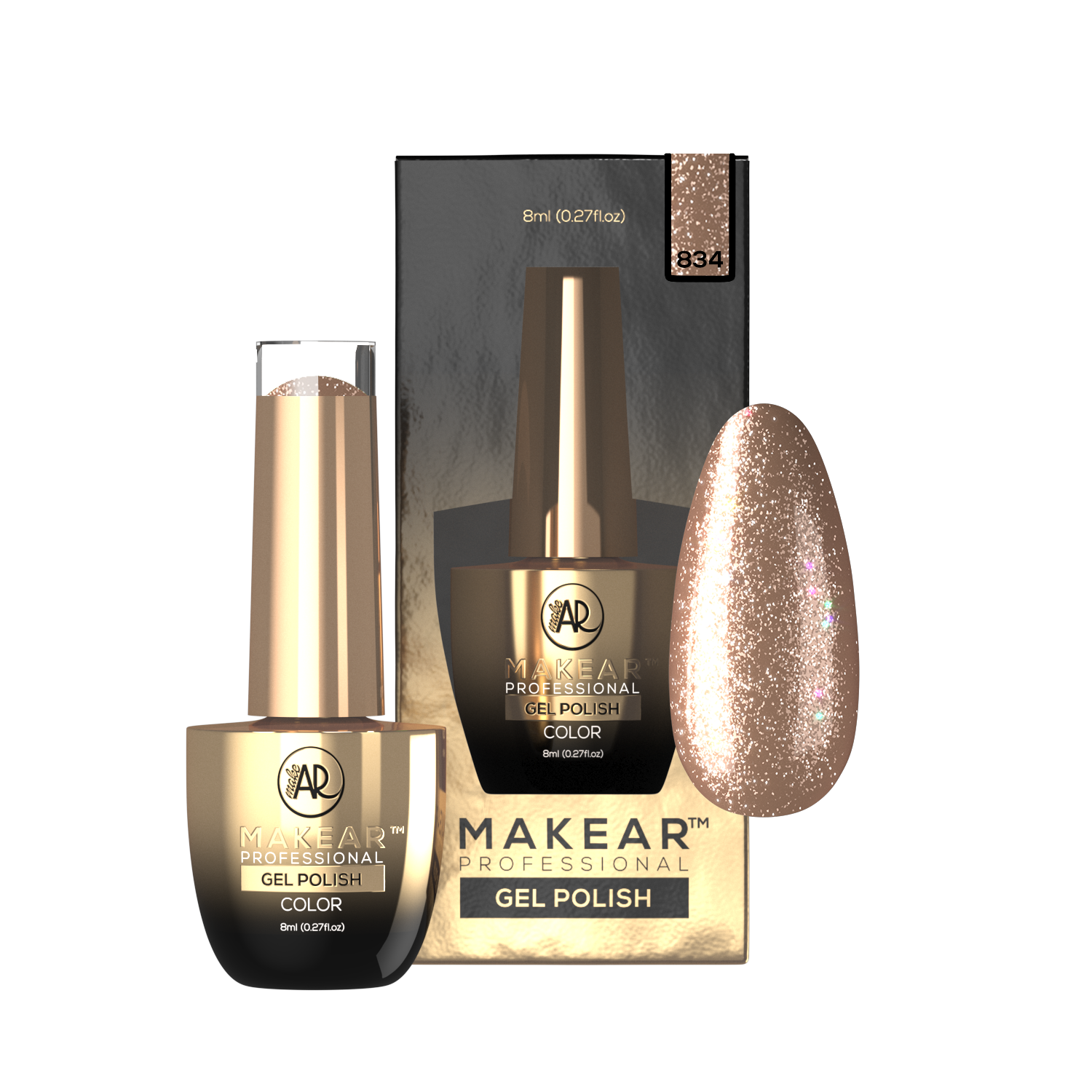 834 Makear hybride nagellak 8 ml - Afbeelding 5