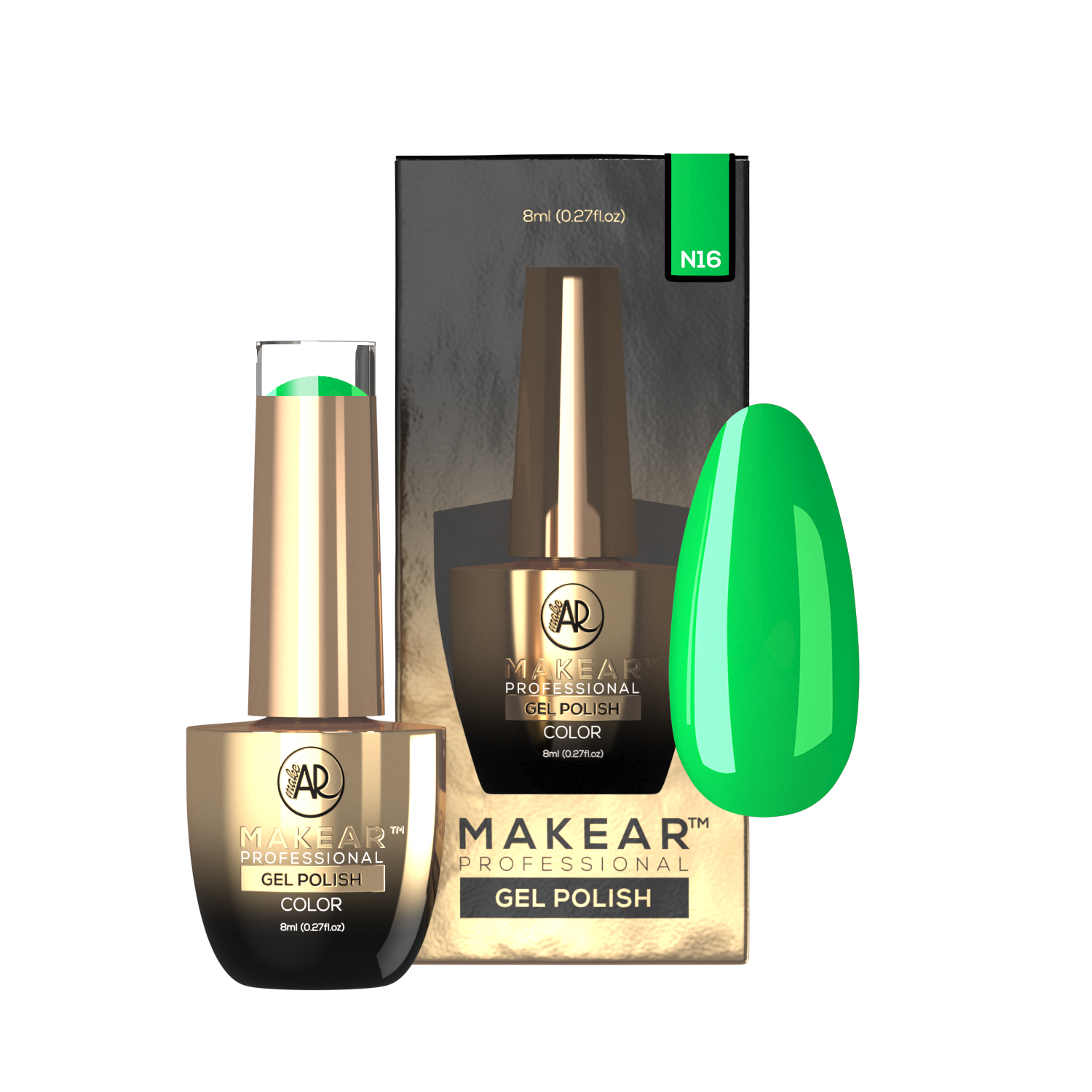 N16 Hybride nagellak Makear 8 ml - Afbeelding 5