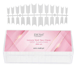 Tipsy tunelowe proste clear 504 szt  Em Nail