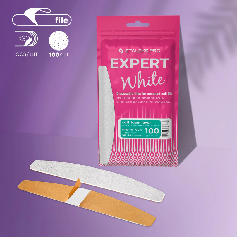 DFE-40 Wymienne pilniki białe na bazie miękkiej do pilnika półksiężycowego EXPERT 40 (30 szt) - obrazek 2
