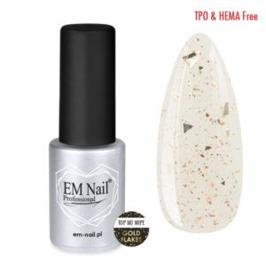 Top Coat No Wipe Gold Flakes EM Nail