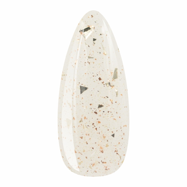 Top Coat No Wipe Gold Flakes EM Nail - obrazek 2