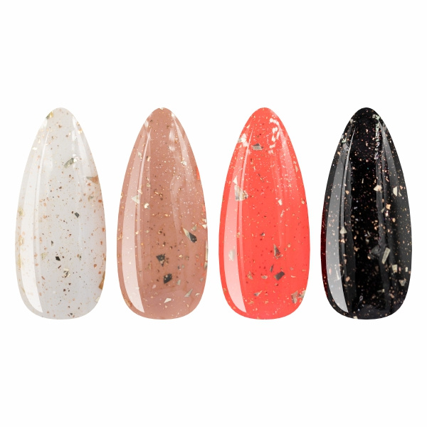 Top Coat No Wipe Gold Flakes EM Nail - obrazek 3